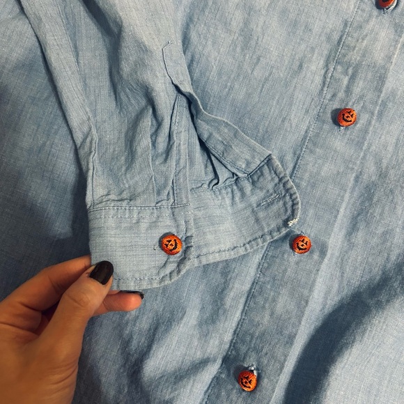 Karen Scott Vintage Button Down Shirt with Embroidery - Picture 4 of 8
